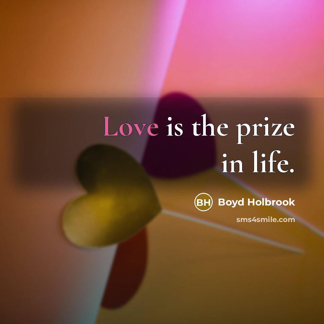“Love is the prize in life.…” quote by Boyd Holbrook
