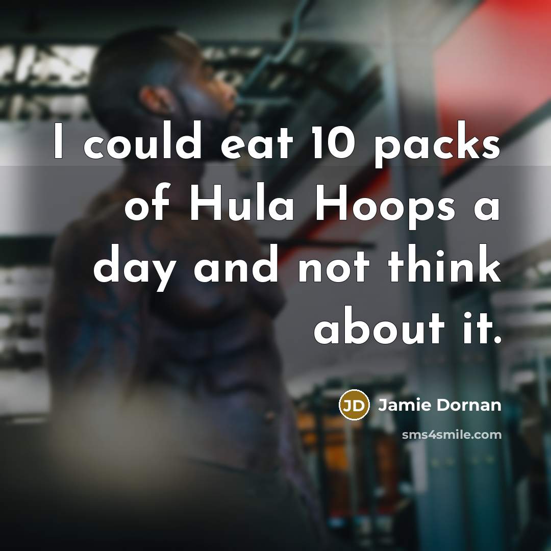 “I could eat 10 packs of Hula Hoops a day…” quote by Jamie Dornan