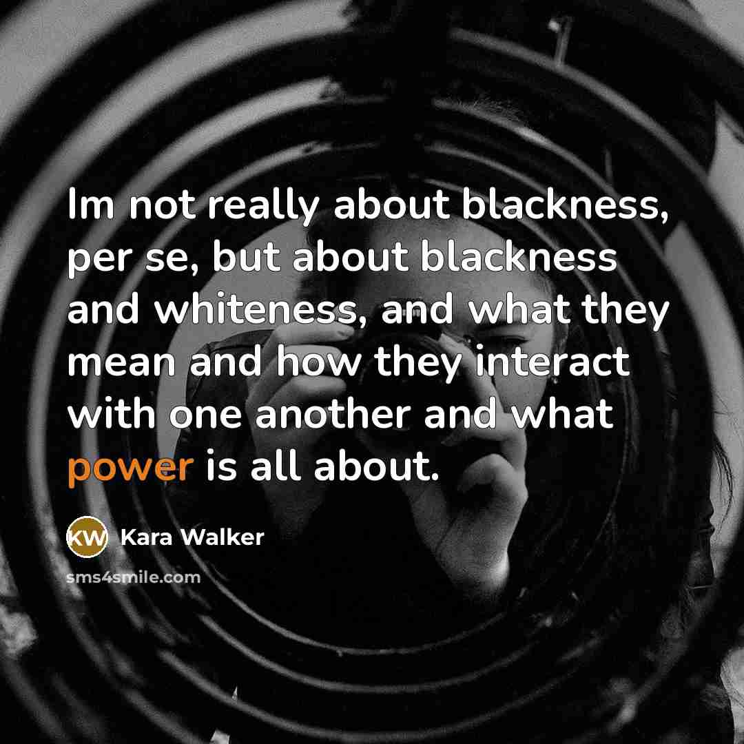 “Im not really about blackness, per se, but about blackness…” quote by Kara Walker