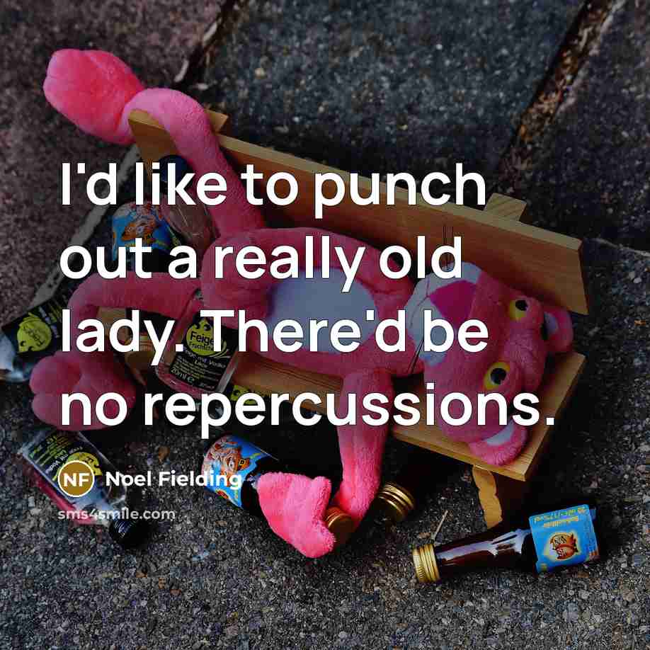 “I'd like to punch out a really old lady. There'd…” quote by Noel Fielding