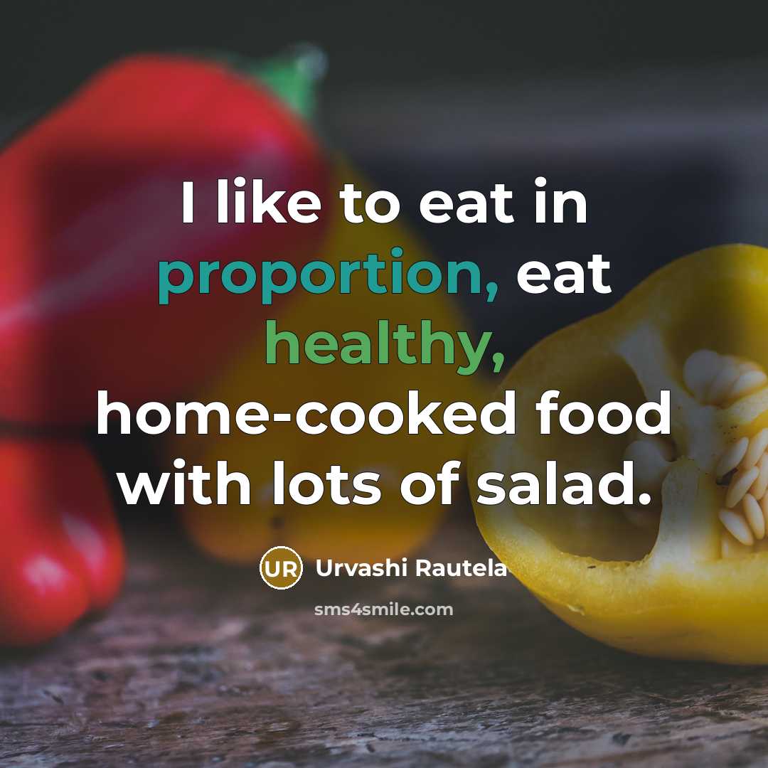 “I like to eat in proportion, eat healthy, home-cooked food…” quote by Urvashi Rautela
