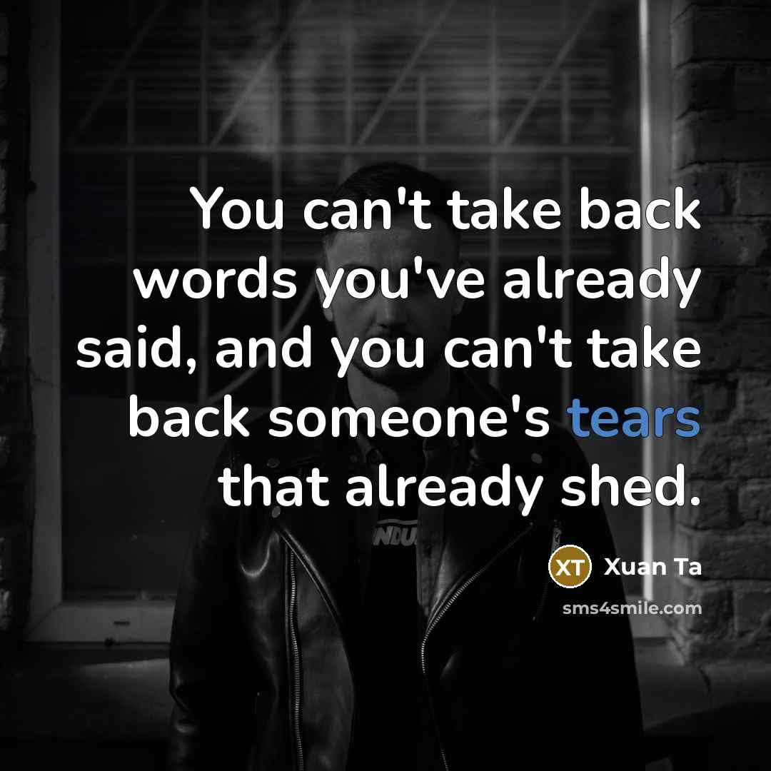 “You can't take back words you've already said, and you…” quote by Xuan Ta