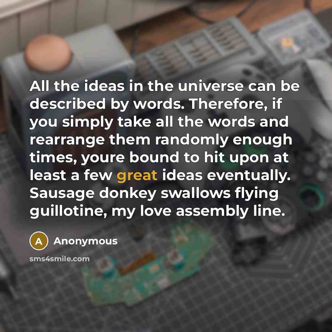 “All the ideas in the universe can be described by…” quote by Anonymous