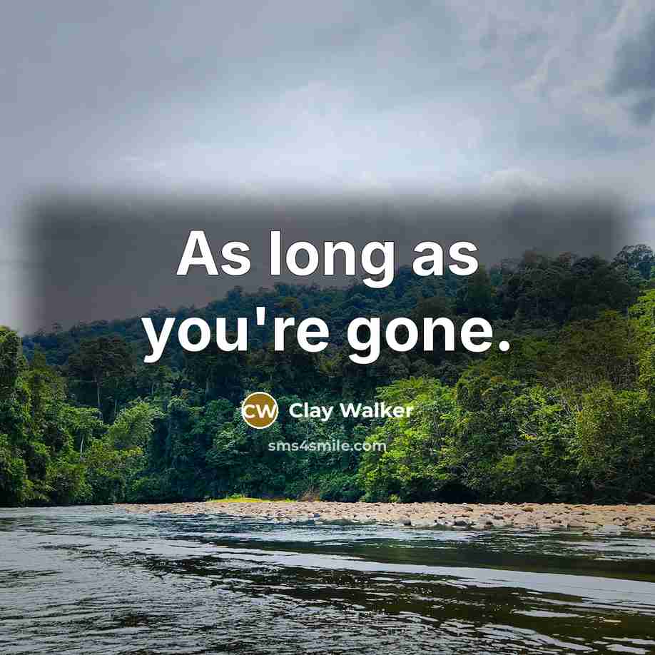 “As long as you're gone.” quote by Clay Walker