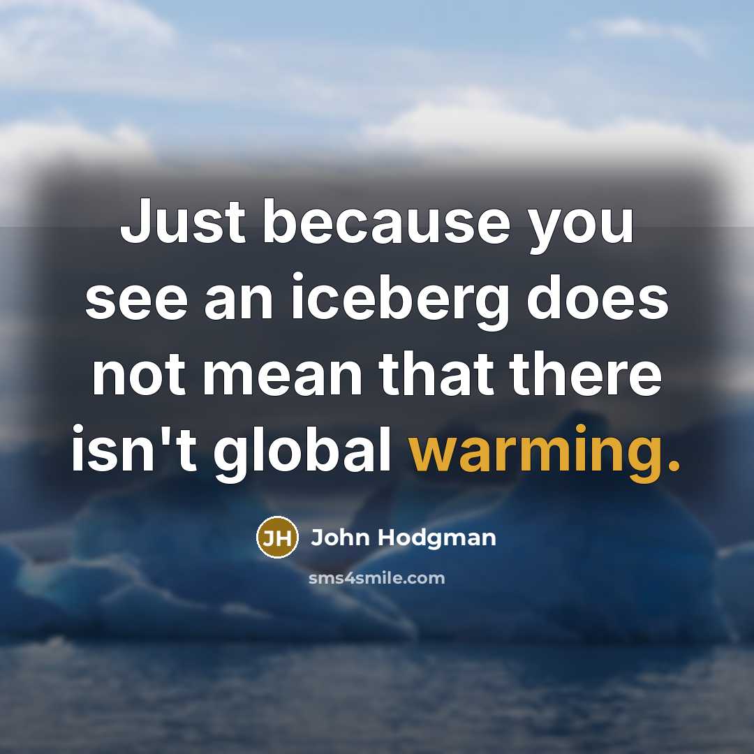 “Just because you see an iceberg does not mean that there isn't global warming.” quote by John Hodgman