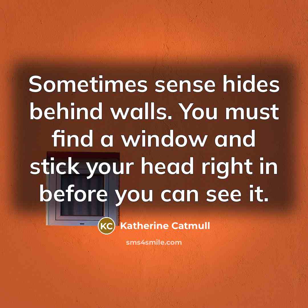 “Sometimes sense hides behind walls. You must find a window…” quote by Katherine Catmull