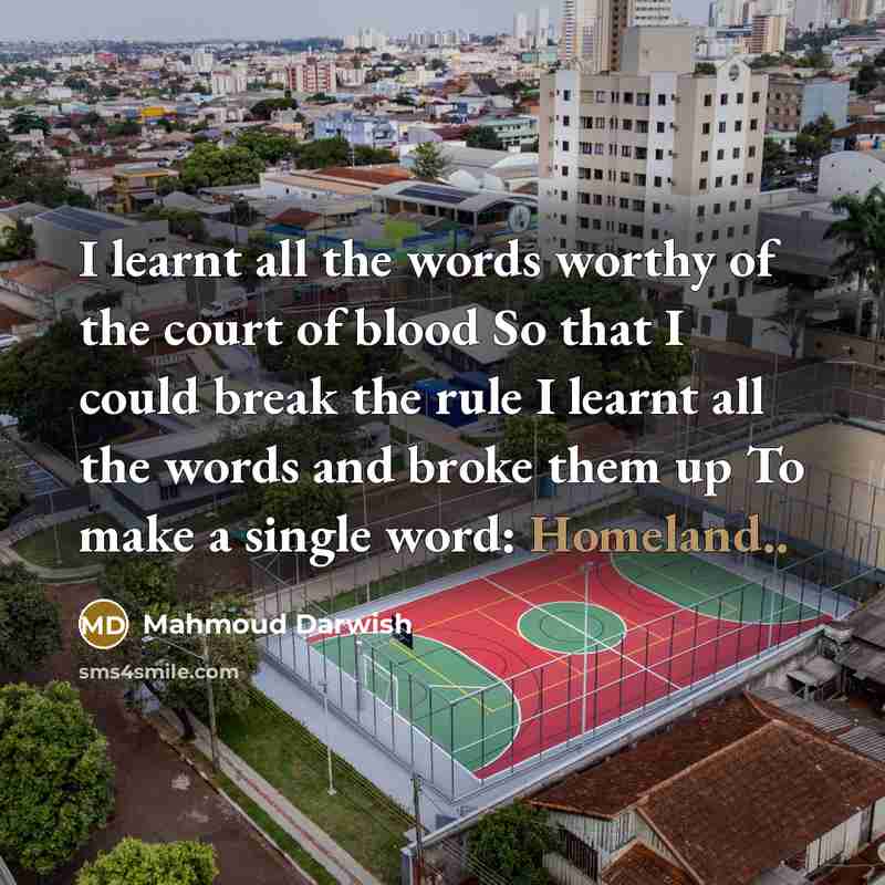 “I learnt all the words worthy of the court of…” quote by Mahmoud Darwish