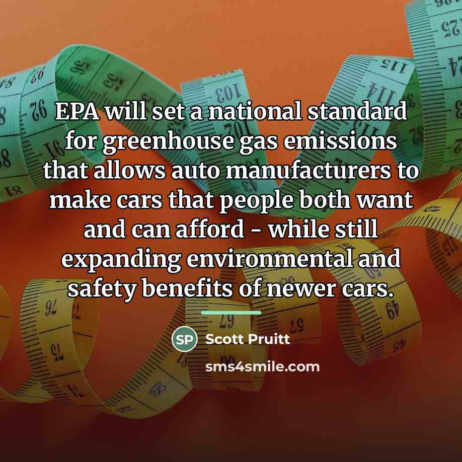 “EPA will set a national standard for greenhouse gas emissions…” quote by Scott Pruitt