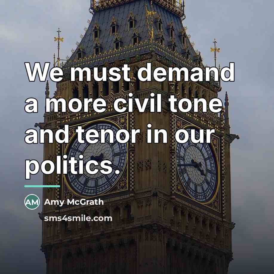 “We must demand a more civil tone and tenor in…” quote by Amy McGrath