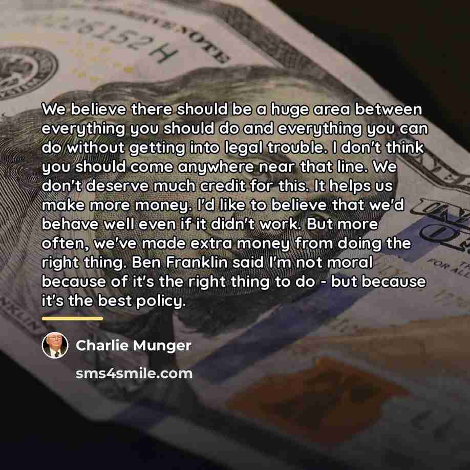 “We believe there should be a huge area between everything…” quote by Charlie Munger