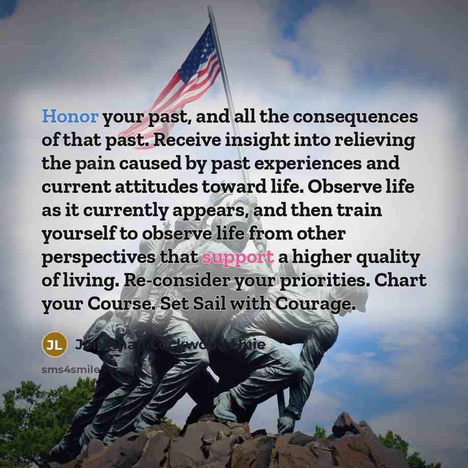 “Honor your past, and all the consequences of that past.…” quote by Jonathan Lockwood Huie