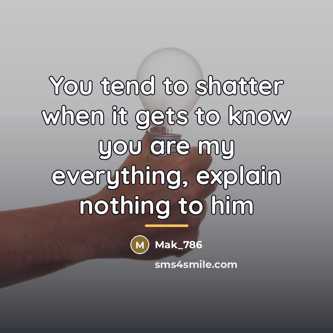 “You tend to shatter when it gets to know you…” quote by Mak_786