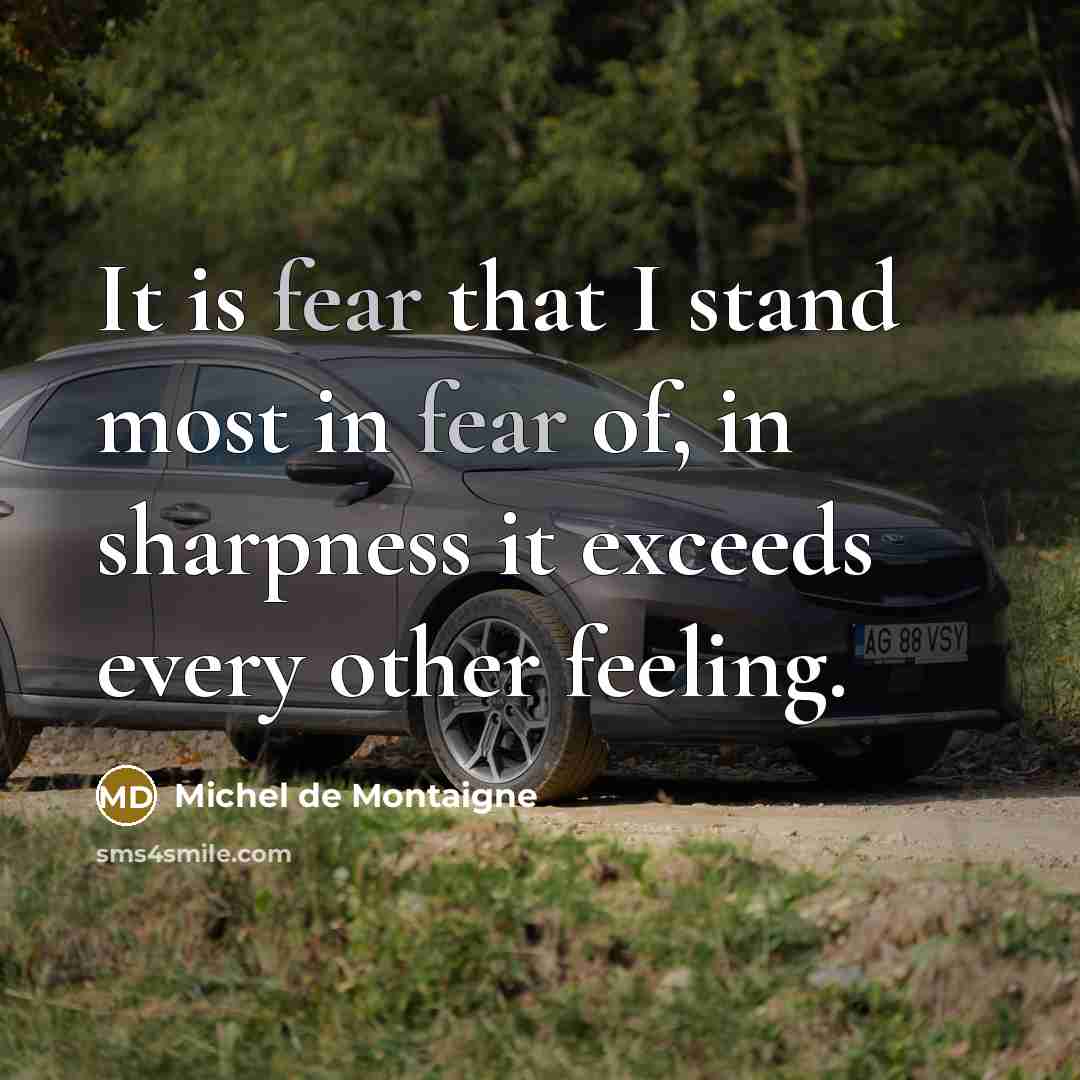 “It is fear that I stand most in fear of,…” quote by Michel de Montaigne