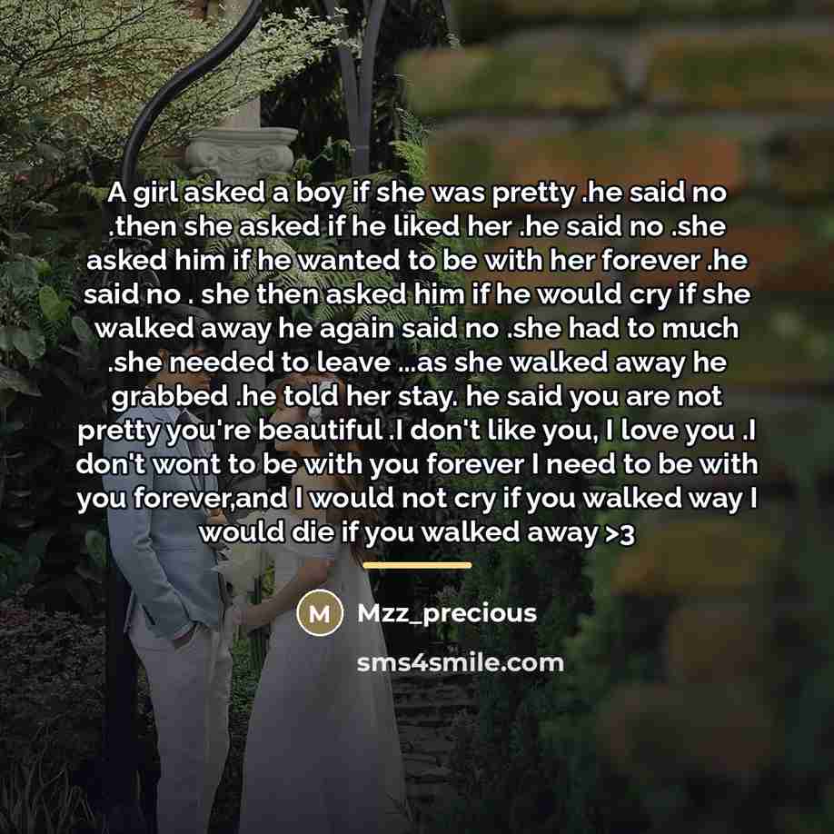 “A girl asked a boy if she was pretty .he…” quote by Mzz_precious
