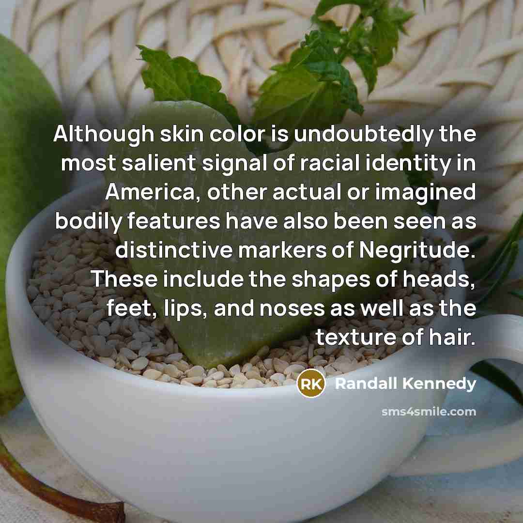 “Although skin color is undoubtedly the most salient signal of…” quote by Randall Kennedy
