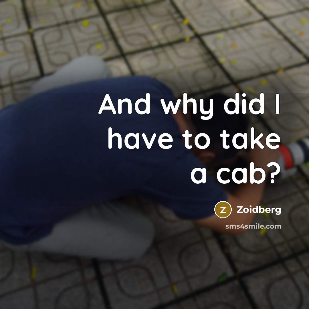 “And why did I have to take a cab?…” quote by Zoidberg