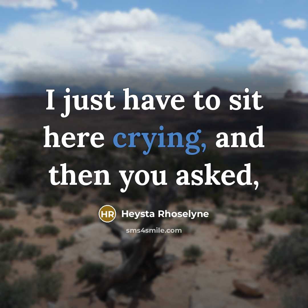 “I just have to sit here crying, and then you asked,” quote by Heysta Rhoselyne