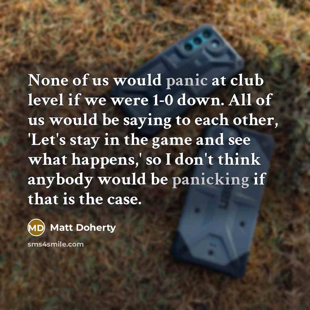 “None of us would panic at club level if we…” quote by Matt Doherty