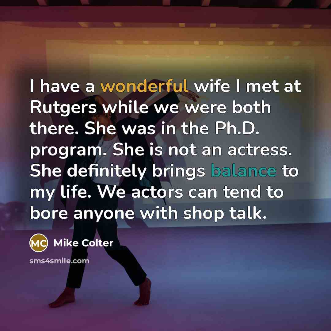 “I have a wonderful wife I met at Rutgers while…” quote by Mike Colter