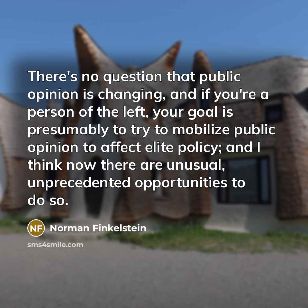 “There's no question that public opinion is changing, and if…” quote by Norman Finkelstein