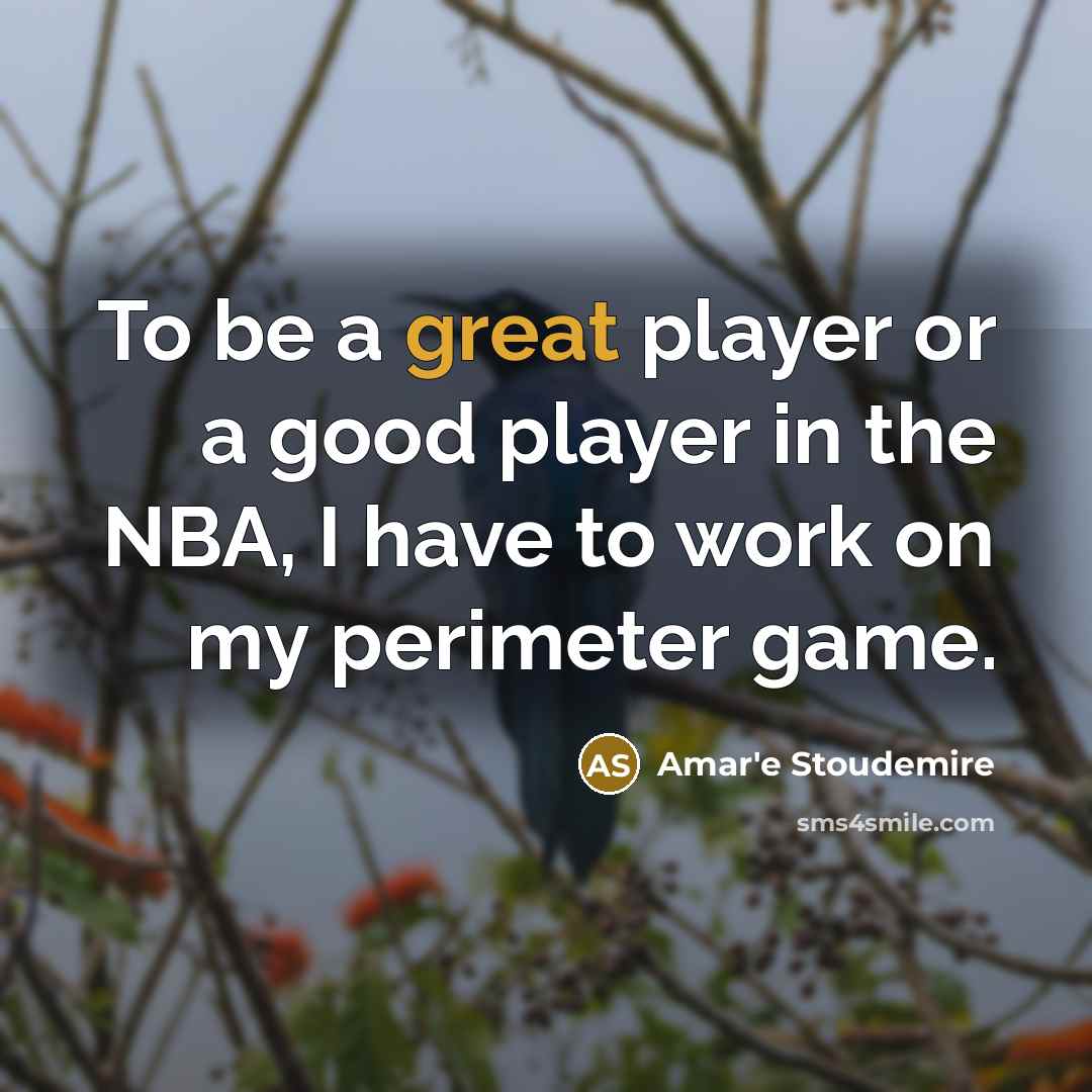 “To be a great player or a good player in…” quote by Amar'e Stoudemire