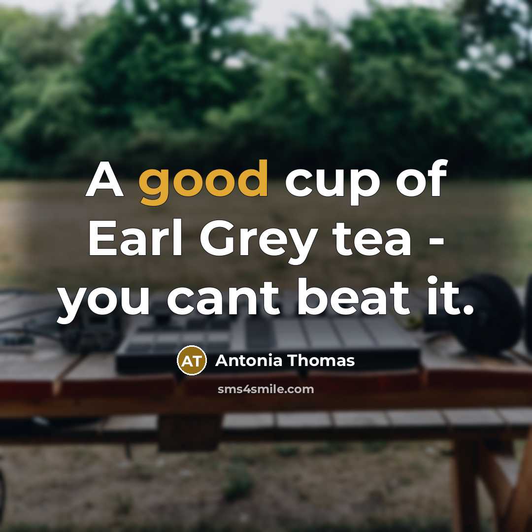 “A good cup of Earl Grey tea - you cant…” quote by Antonia Thomas