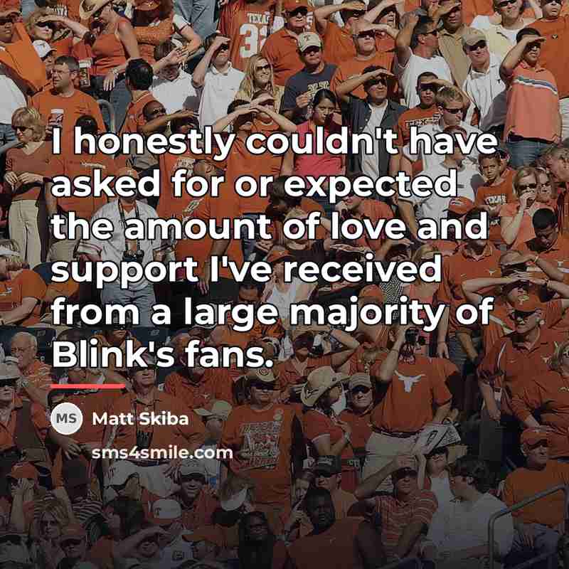 “I honestly couldn't have asked for or expected the amount…” quote by Matt Skiba