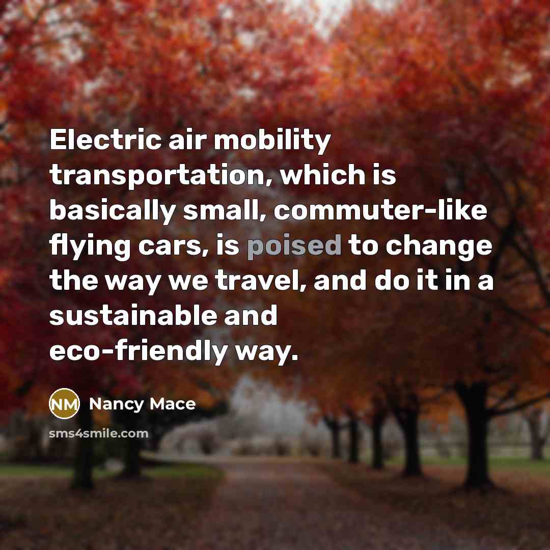 “Electric air mobility transportation, which is basically small, commuter-like flying…” quote by Nancy Mace