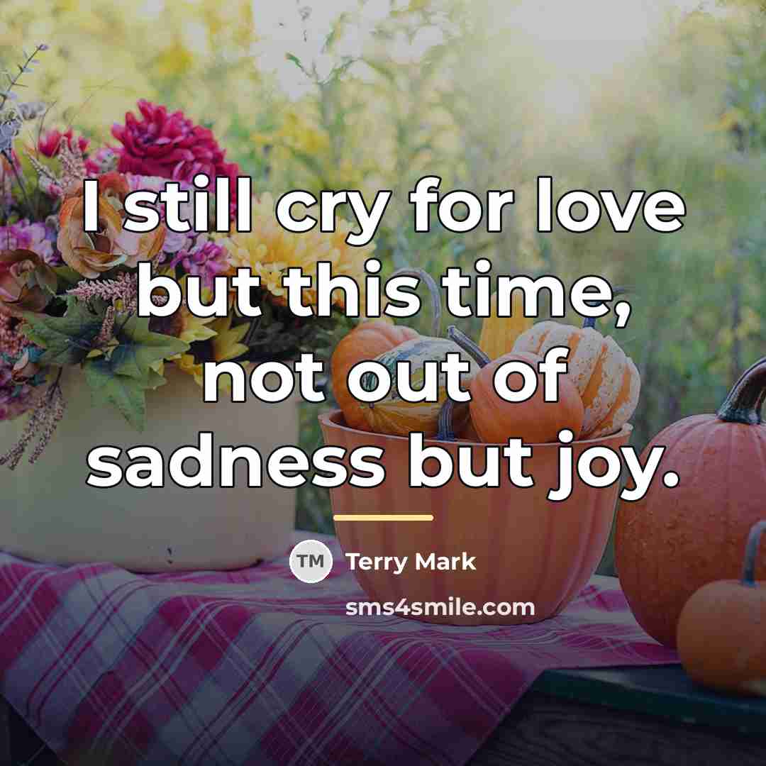 “I still cry for love but this time, not out…” quote by Terry Mark