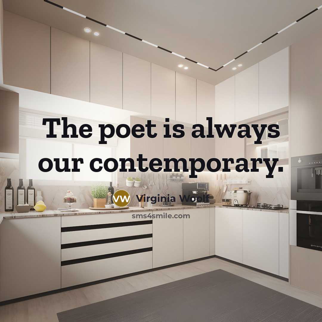 “The poet is always our contemporary.…” quote by Virginia Woolf
