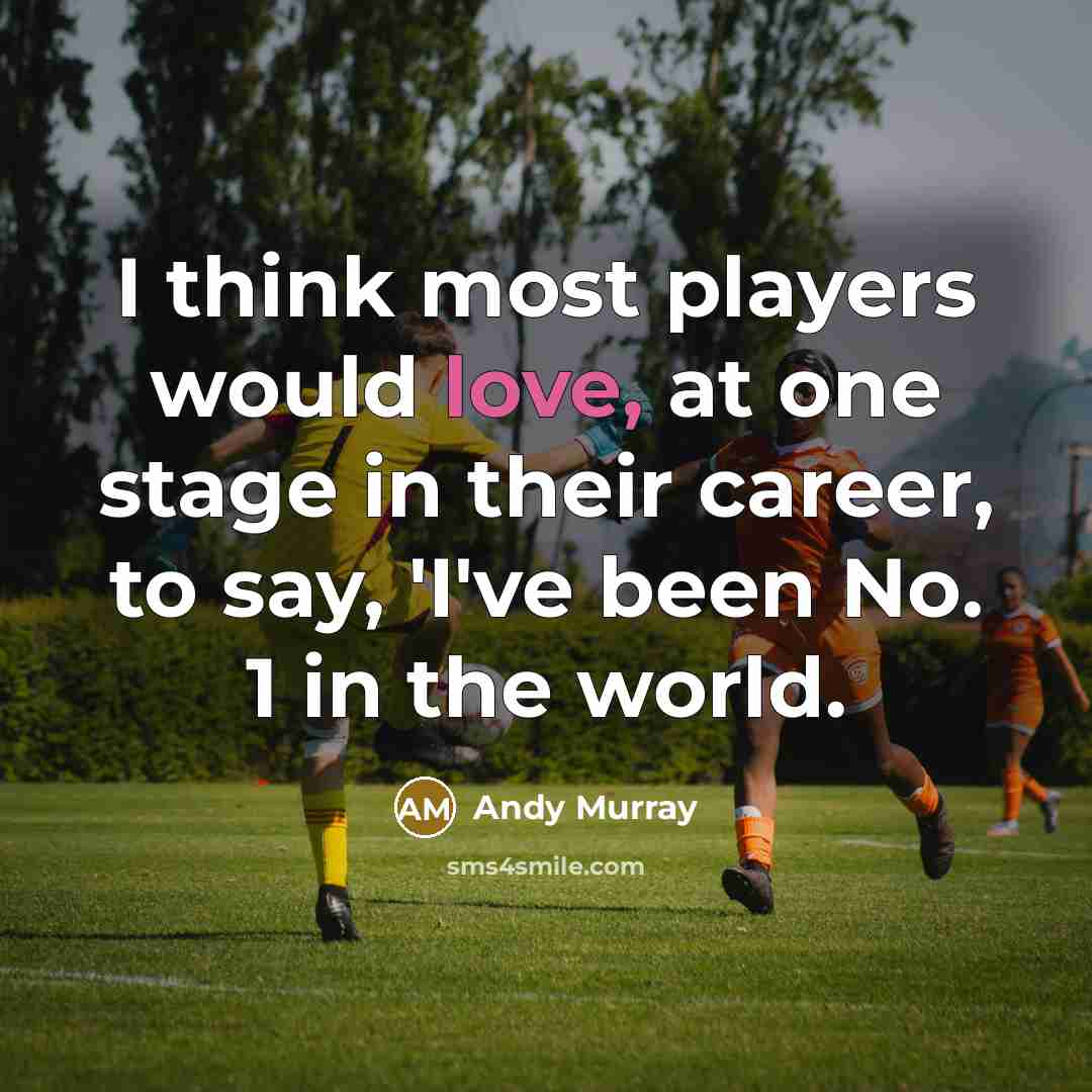 “I think most players would love, at one stage in…” quote by Andy Murray