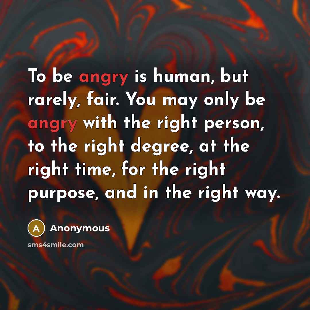 “To be angry is human, but rarely, fair. You may…” quote by Anonymous