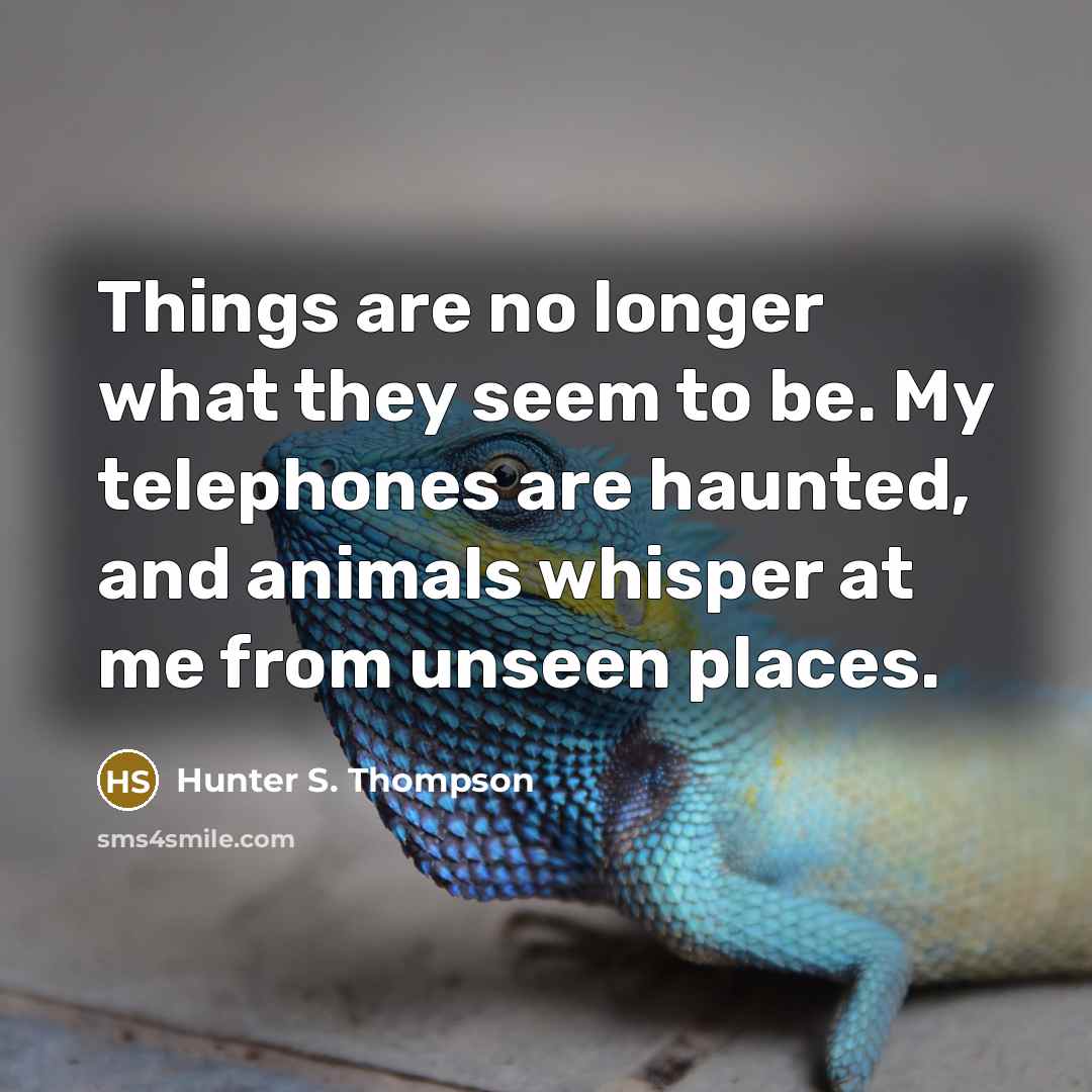 “Things are no longer what they seem to be. My…” quote by Hunter S. Thompson