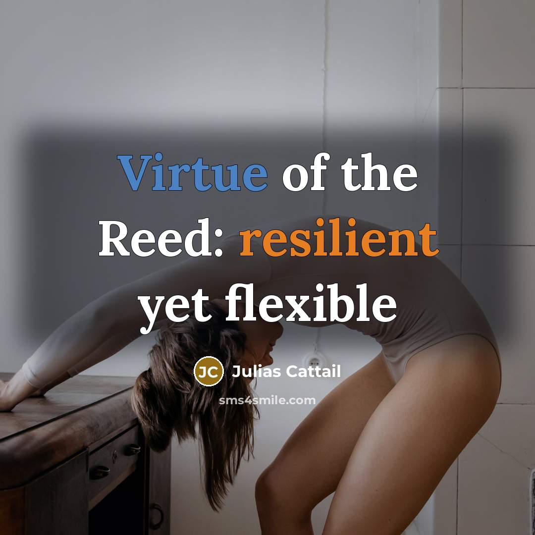 “Virtue of the Reed: resilient yet flexible…” quote by Julias Cattail