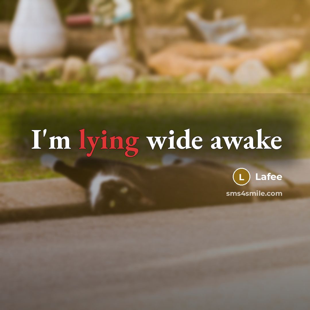 “I'm lying wide awake” quote by Lafee