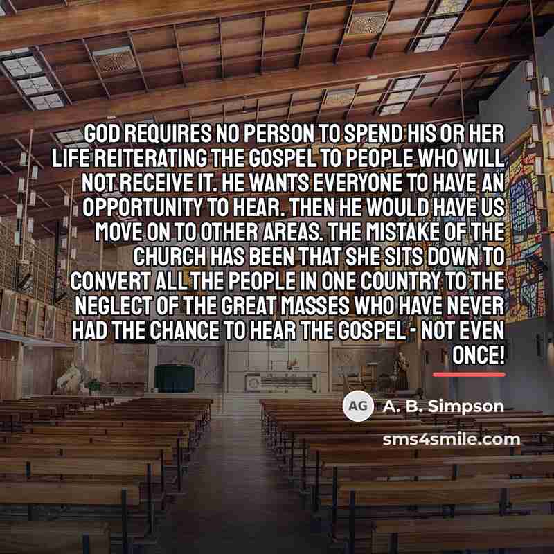 “God requires no person to spend his or her life…” quote by A. B. Simpson