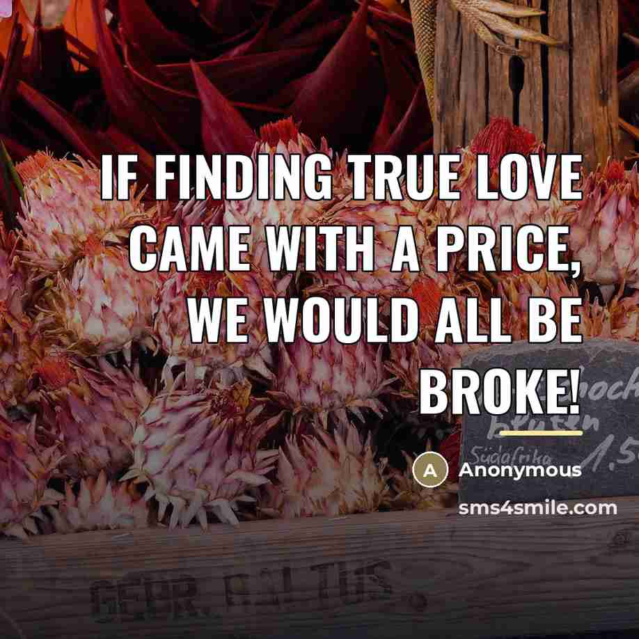 “If finding true love came with a price, we would…” quote by Anonymous