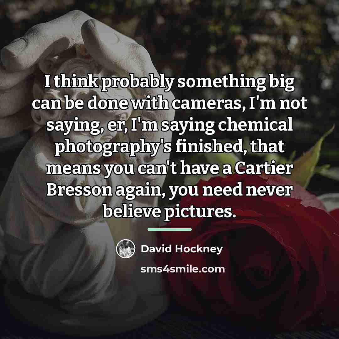 “I think probably something big can be done with cameras,…” quote by David Hockney
