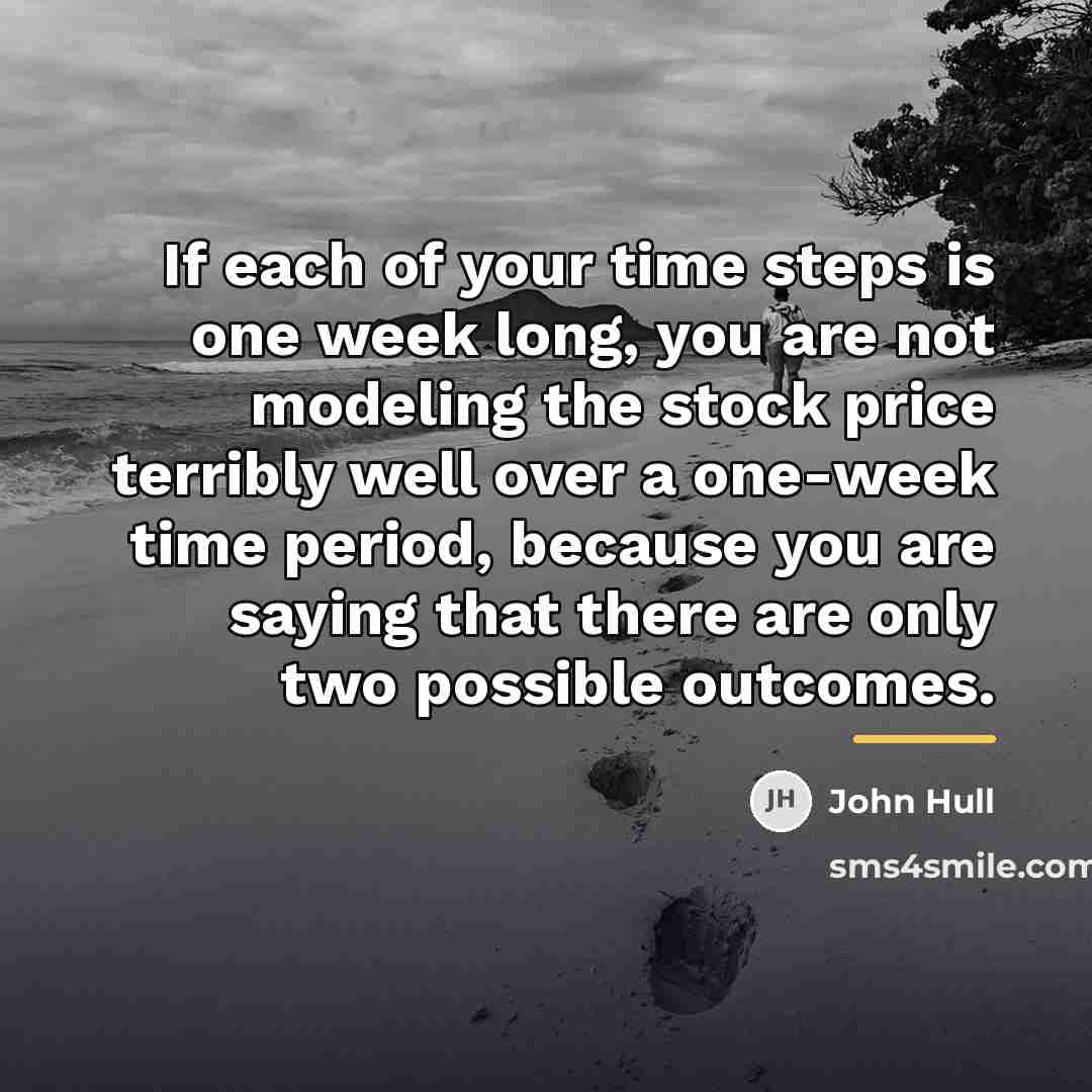 “If each of your time steps is one week long,…” quote by John Hull