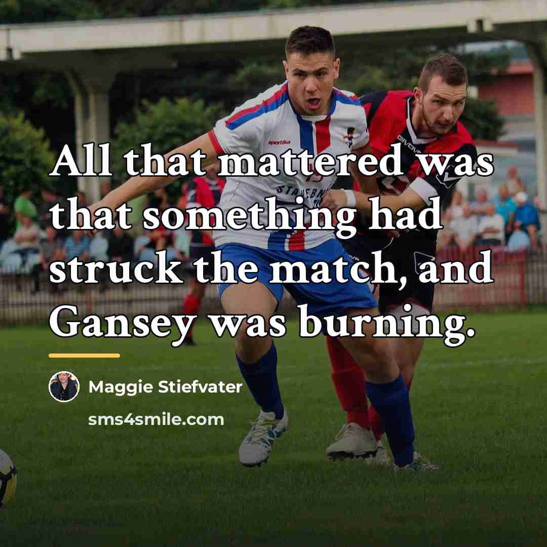 “All that mattered was that something had struck the match,…” quote by Maggie Stiefvater