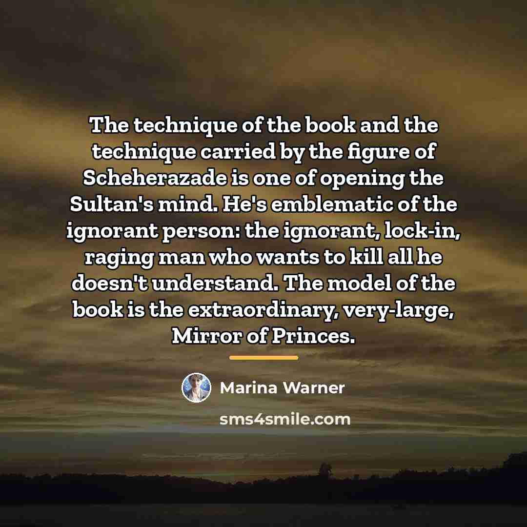 “The technique of the book and the technique carried by…” quote by Marina Warner