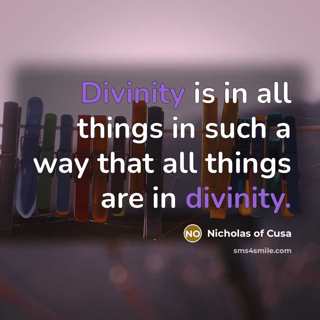 “Divinity is in all things in such a way that…” quote by Nicholas of Cusa