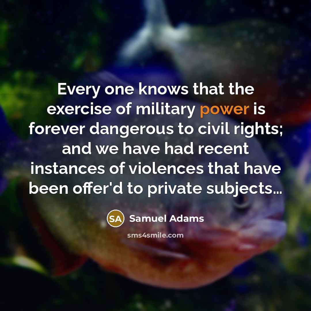 “Every one knows that the exercise of military power is…” quote by Samuel Adams