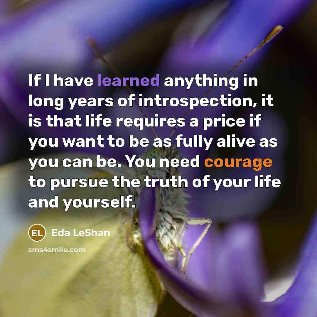 “If I have learned anything in long years of introspection,…” quote by Eda LeShan