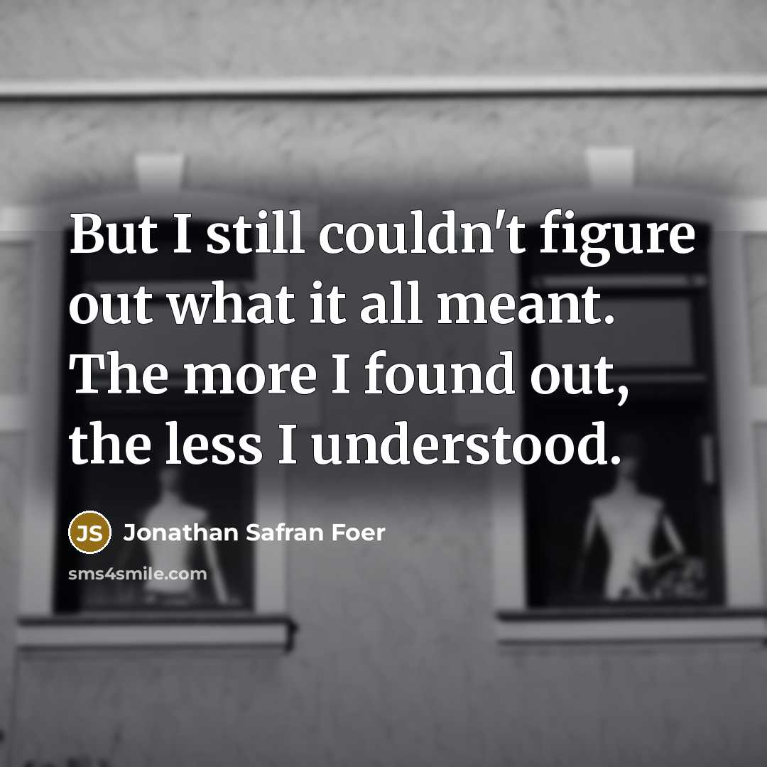 “But I still couldn't figure out what it all meant.…” quote by Jonathan Safran Foer