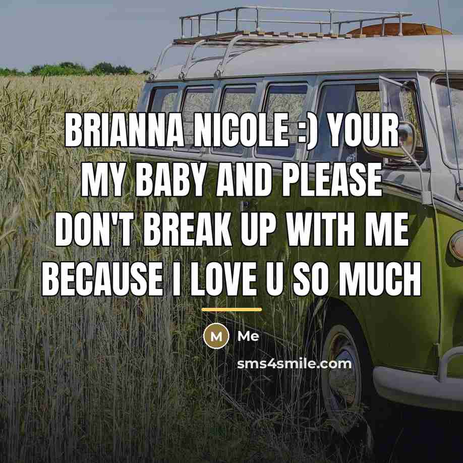 “Brianna Nicole :) your my baby and please don't break…” quote by Me