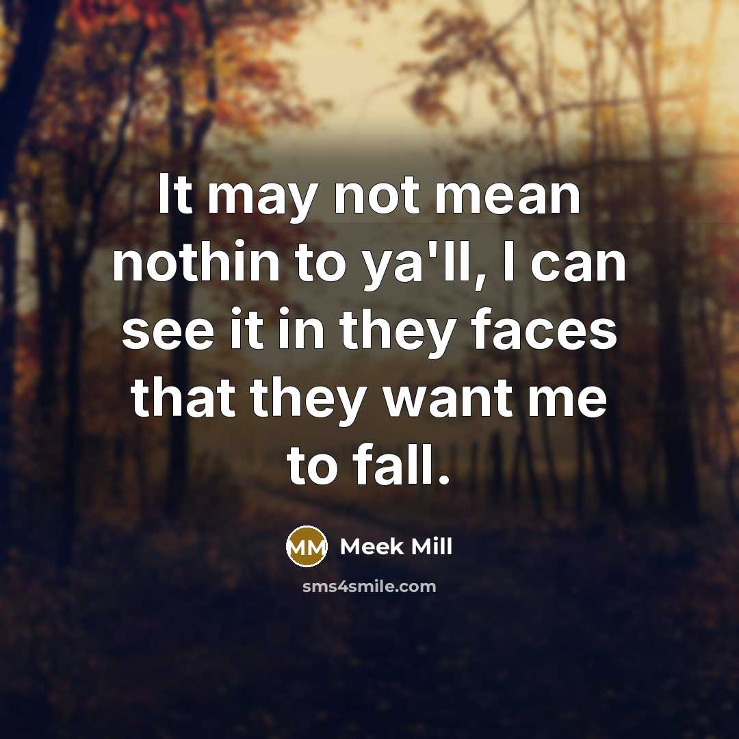 “It may not mean nothin to ya'll, I can see…” quote by Meek Mill