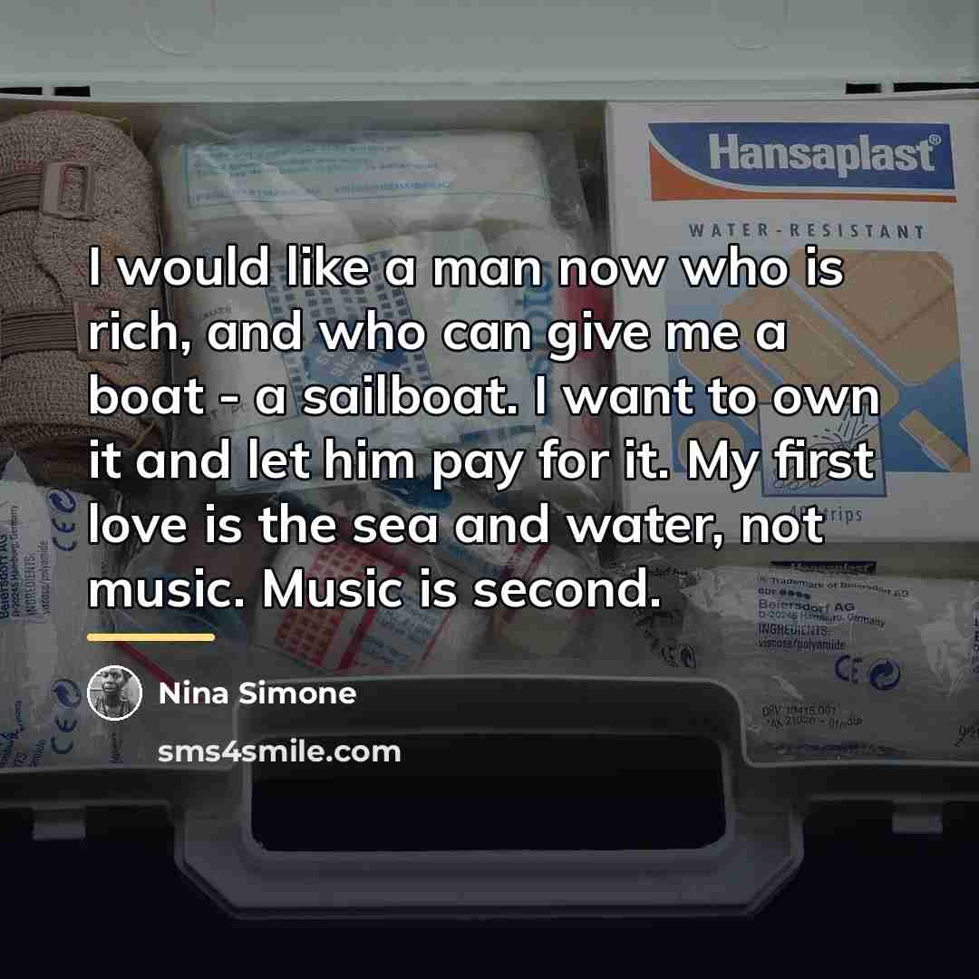 “I would like a man now who is rich, and…” quote by Nina Simone