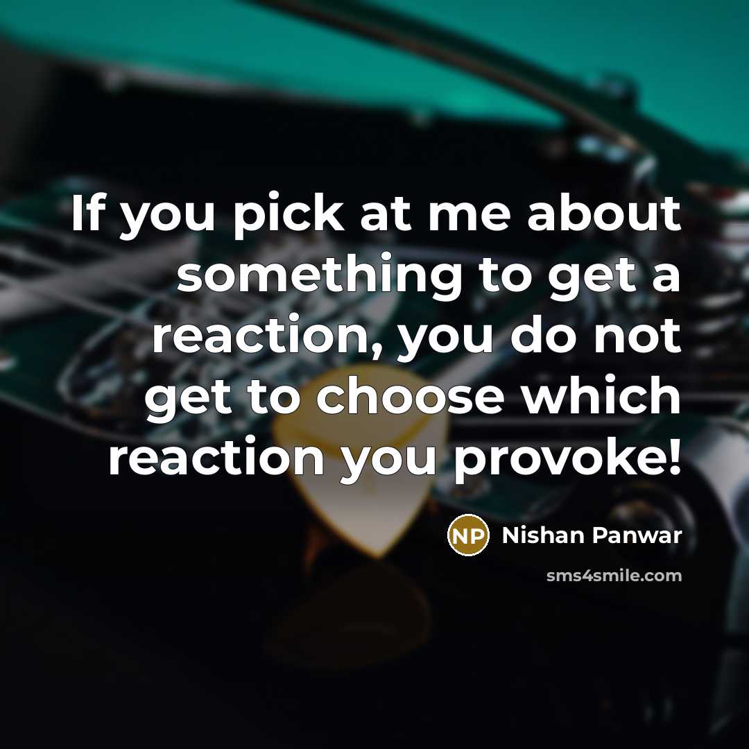 “If you pick at me about something to get a…” quote by Nishan Panwar