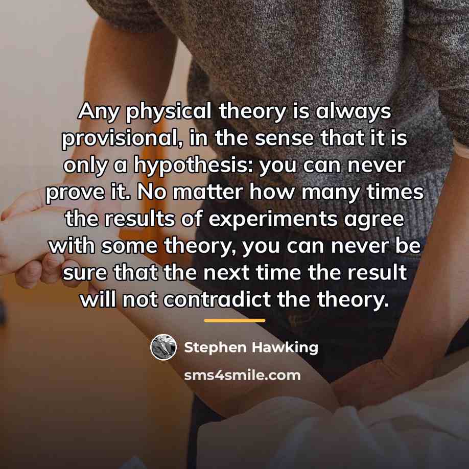 “Any physical theory is always provisional, in the sense that…” quote by Stephen Hawking